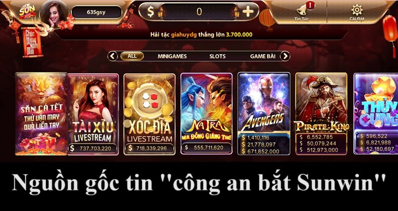 Công an bắt Sunwin có phải sự thật? Phản hồi của cổng game trước tin đồn