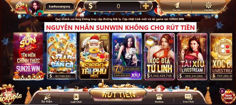 Tổng hợp lý Sunwin không cho rút tiền